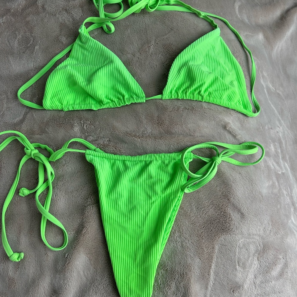 Frankies Bikinis Green Bikini Set